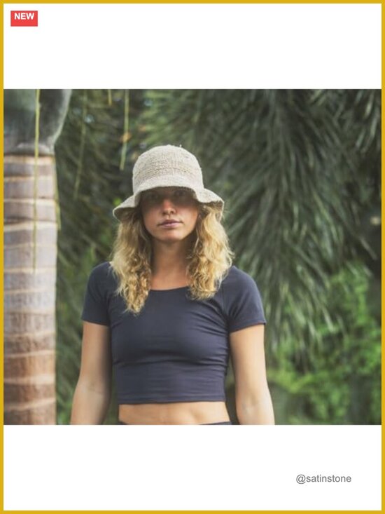 Natural Hemp Crochet Floppy Sun Hat – Foldable & Packable for Beach Travel